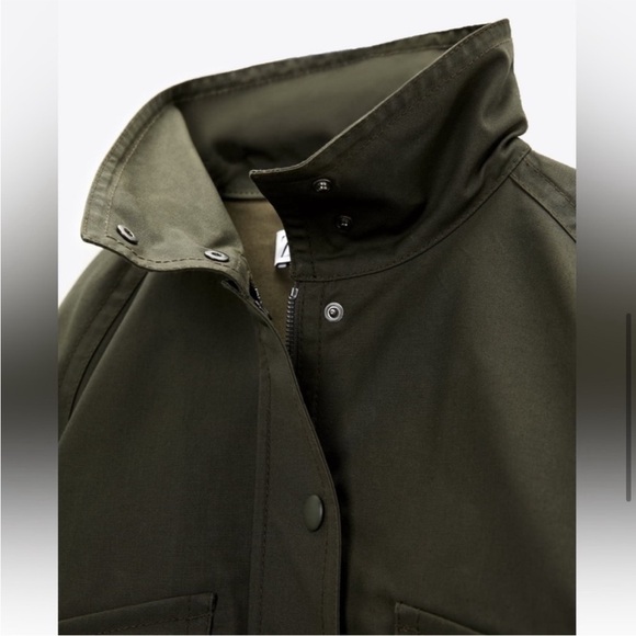 🆕 Small 🌸 Zara oversized cropped bomber utility jacket - Picture 8 of 10